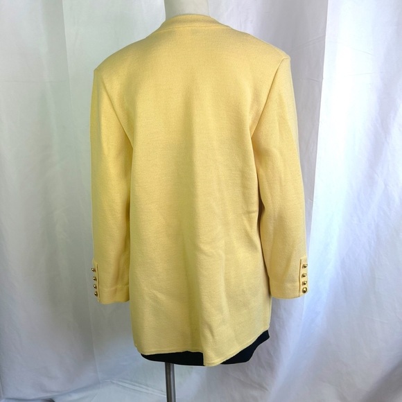 LAINE ET MAILLE VINTAGE OVERSIZED CARDIGAN  WOOL BUTTON DOWN SWEATER GOLD BUTTON - Picture 3 of 12
